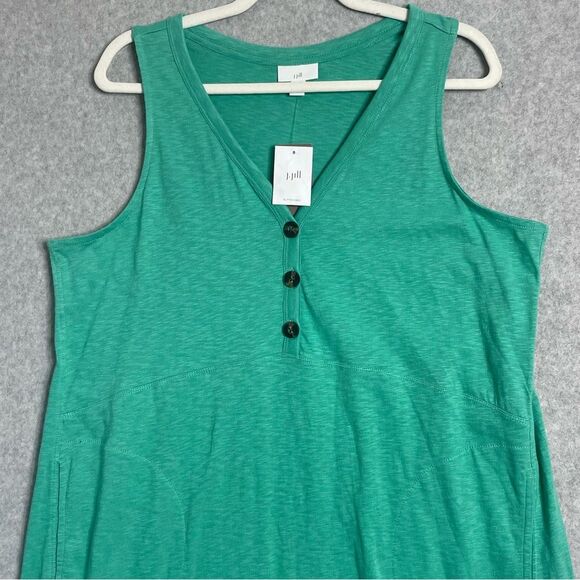 NWT J. Jill Cotton Tencel Summer Sleeveless Beach Dress Cover Up sz. LP #AP - Picture 3 of 12